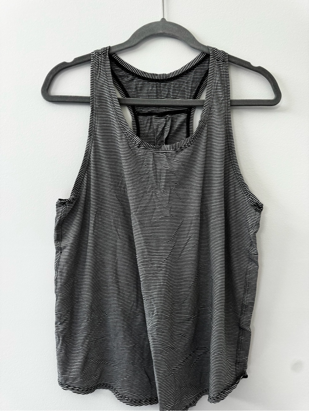Lululemon Women’s Love Pleated Striped Racerback Tank Top - Black & White